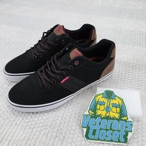 Levi's Miles 51777717A Mens 10.5 Black Brown Casual Sneaker Lace Up Low Top Shoe